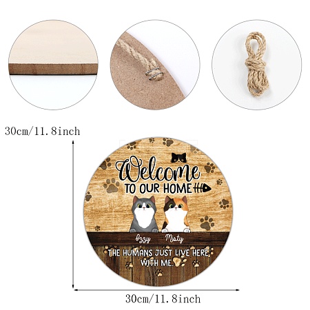 Wood Welcome Door Plate Wall Decorations PW-WG66342-01-1
