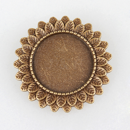 Vintage Alloy Brooch Cabochon Bezel Settings PALLOY-N0085-38AB-NF-1