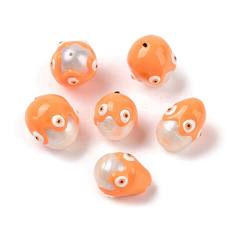 Natural Pearl Enamel Beads PEAR-G014-05C-1