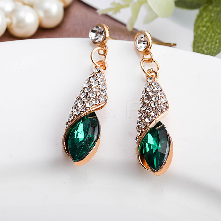 Alloy Rhinestone Dangle Stud Earrings FS-WGDE5F6-02-1