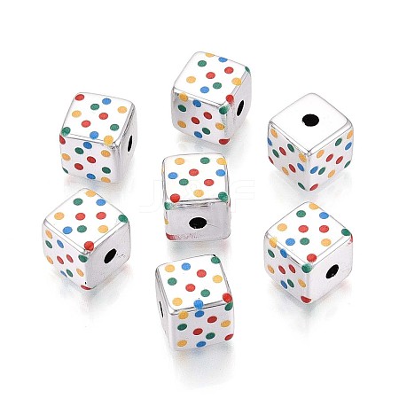 Opaque Printed Acrylic Beads OACR-T029-09-1