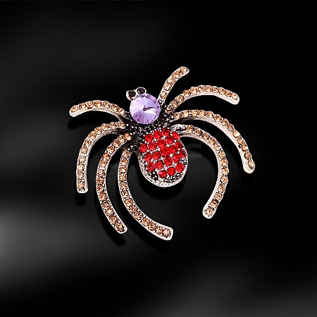 Spider Rhinestone Brooch Pin PW-WG044BC-01-1