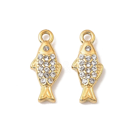 304 Stainless Steel with Crystal Rhinestone Charms STAS-G358-05G-05-1