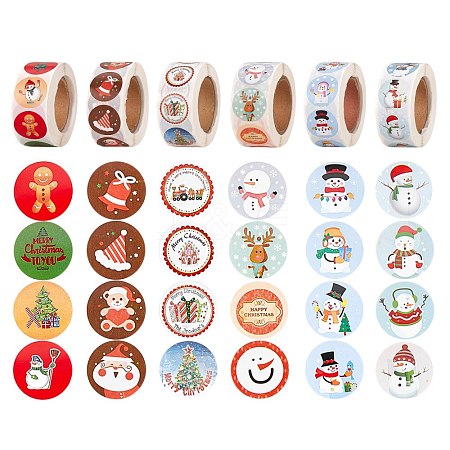 6 Rolls 6 Style Christmas Theme Tag Stickers sgDIY-SZ0003-22-1