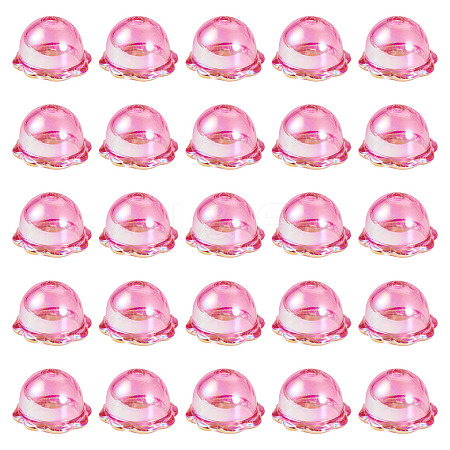 30Pcs UV Plating Acrylic Bead Caps PACR-TA0001-20A-1
