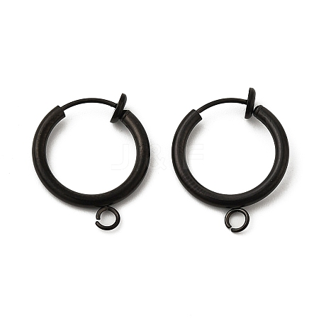 316 Surgical Stainless Steel Clip-on Hoop Earrings STAS-S101-15mm-01B-1