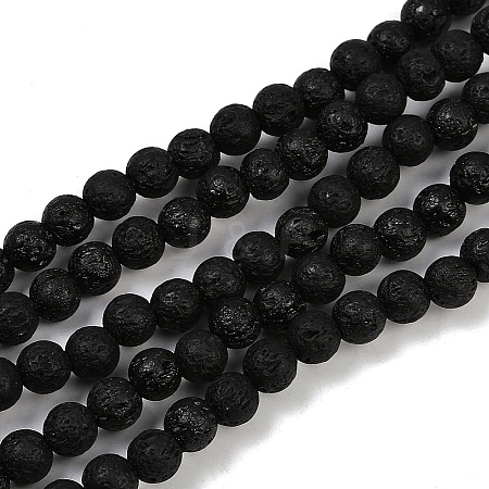 Synthetic Lava Rock Beads Strands G-S397-D01-6mm-1