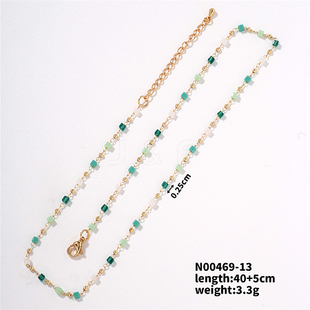Colorful Crystal Necklace with Simple and Elegant Design for Fashionable Women. LC0921-1-1