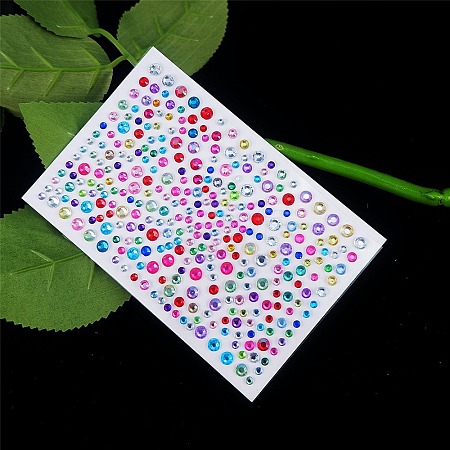 Self Adhesive Acrylic Rhinestone Stickers STIC-PW0012-04B-02-1