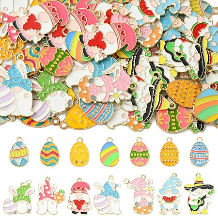 28Pcs 14 Styles Alloy Enamel Pendants ENAM-YW0008-65-1