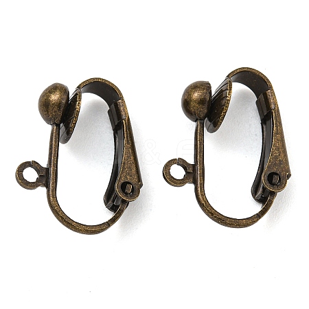 Brass Clip-on Earring Findings KK-E491-AB-NF-1