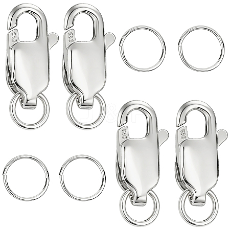4Pcs 925 Sterling Silver Lobster Claw Clasps STER-BBC0009-40B-1