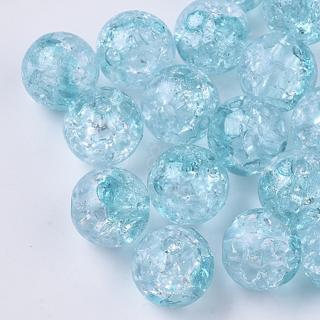 Transparent Crackle Acrylic Beads CACR-N002-04-1