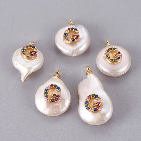 Natural Cultured Freshwater Pearl Pendants PEAR-F008-32G-G-1