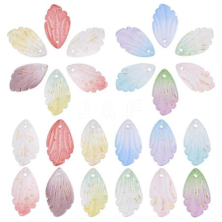 120Pcs 12 Colors Transparent Glass Pendants GLAA-PH0001-39-1