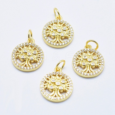 Brass Micro Pave Cubic Zirconia Charms RB-I078-68G-NR-1