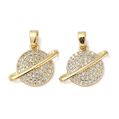 Brass Micro Pave Cubic Zirconia Pendants KK-U045-12G-1