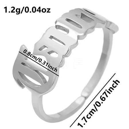 Non-Tarnish Adjustable Stainless Steel Constellations Cuff Ring for Couples TY6304-3-1