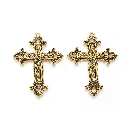 Tibetan Style Alloy Big Pendants TIBEP-A20541-AG-FF-1