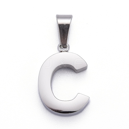 Non-Tarnish 304 Stainless Steel Letter Pendants STAS-H127-C-P-1