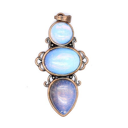 Retro Synthetic Opalite Pendants PW-WG7292F-09-1