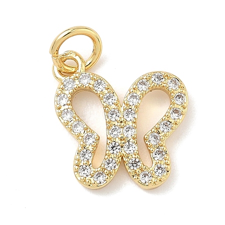 Brass Micro Pave Cubic Zirconia Pendants KK-H528-03G-1