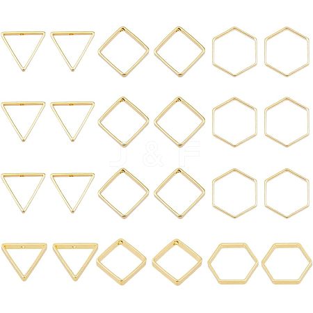 SUPERFINDINGS 24Pcs 3 Style Brass Linking Ring KK-FH0005-06-1