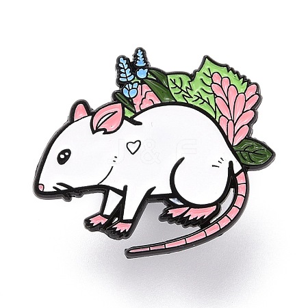 Mouse and Grass Enamel Pin JEWB-O005-M04-1