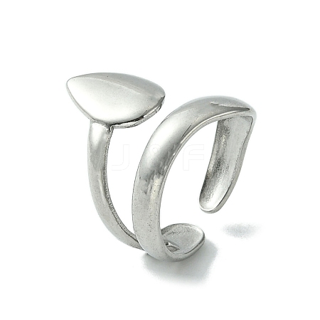304 Stainless Steel Open Cuff Ring RJEW-L110-025P-1