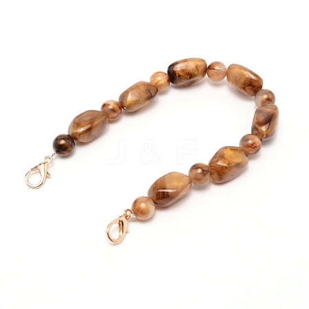 Acrylic Bag Beaded Straps PURS-WH0001-12A-1
