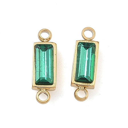 Birthstone 304 Stainless Steel Rhinestone Connector Charms STAS-L022-576G-03-1