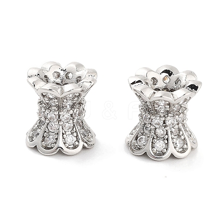 Brass Micro Pave Clear Cubic Zirconia Beads KK-P271-39B-02-1