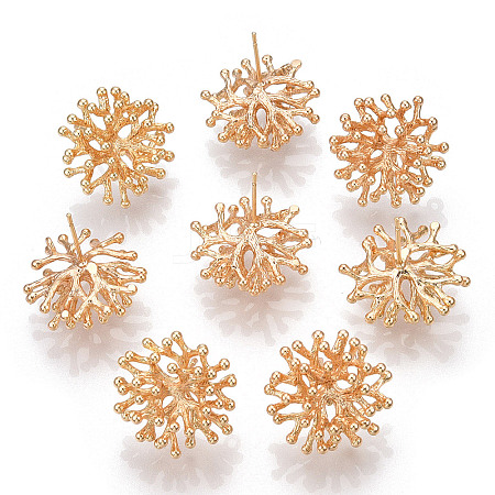 Brass Stud Earring Findings KK-T038-494G-1