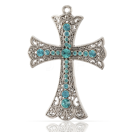 Alloy Rhinestone Big Pendants RB-J026-03AS-1