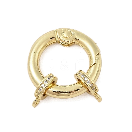 Interlocking Ring Rack Plating Brass Micro Pave Cubic Zirconia Pendants KK-Z074-37G-1