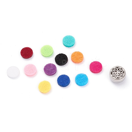 304 Stainless Steel Magnetic Diffuser Locket Aromatherapy Essential Oil Buckle AJEW-M027-03P-1