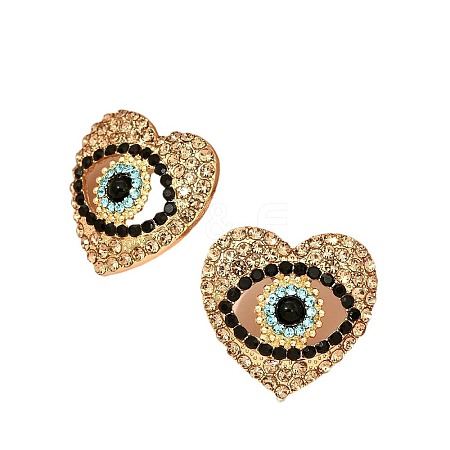 Vintage Heart-shaped Diamond Eye Stud Earrings for Party and Travel EK9976-1