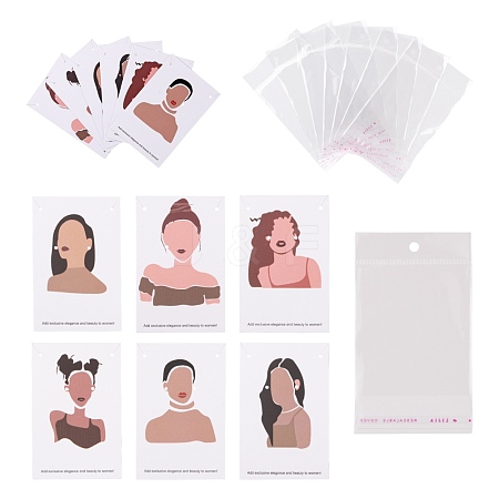 120Pcs 6 Style Cardboard Jewelry Display Cards DIY-LS0003-93-1
