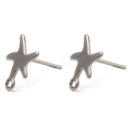 Non-Tarnish Starfish Shape 201 Stainless Steel Stud Earrings Findings STAS-Q251-03P-1