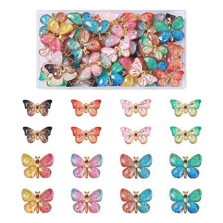 Spritewelry 48Pcs 8 Styles Translucent Resin Pendants FIND-SW0001-27-1