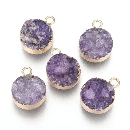 Natural Druzy Agate Pendants G-L566-A01-1
