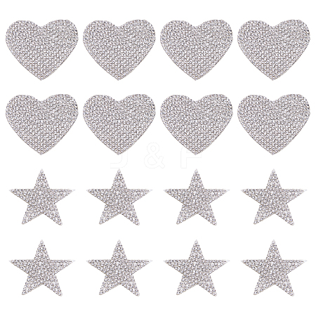 AHADERMAKER 16Pcs 2 Style Glitter Hotfix Rhinestone DIY-GA0002-49-1