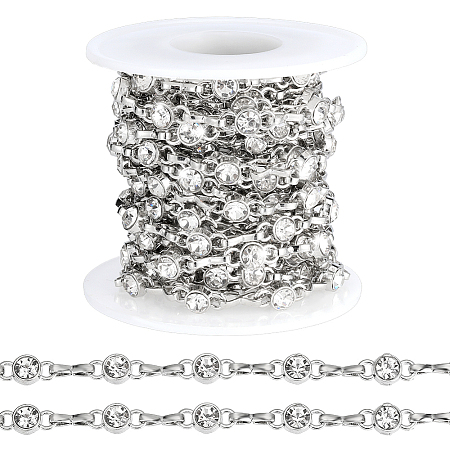 4 Yards Alloy Rhinestone Link Chains LCHA-PH0001-02P-1