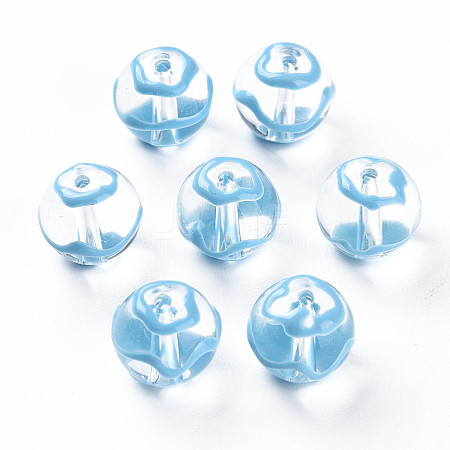 Transparent Glass Enamel Beads GLAA-N049-011A-1