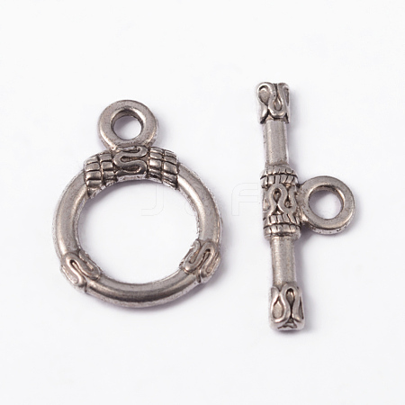 Tibetan Style Alloy Toggle Clasps X-LF10395Y-1