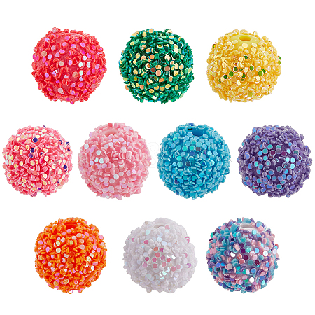 60Pcs 10 Colors Opaque Acrylic Beads OACR-GO0001-06-1