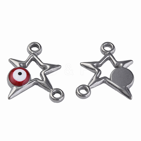 304 Stainless Steel Enamel Connector Charms STAS-N087-62-01P-1