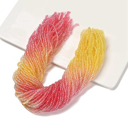 Transparent Painted Glass Beads Strands LS-DGLA-A034-T1mm-A07-1
