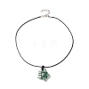 Macrame Pouch Braided Natual Mixed Gemstone Star Pendant Necklace for Women NJEW-JN04254-4