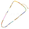 Bohemian Glass Seed Beads & Imitation Pearl Beaded Necklaces for Women JZ7390-1-2